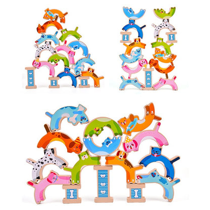 Wooden Kids Animal Balance Building Blocks Toy