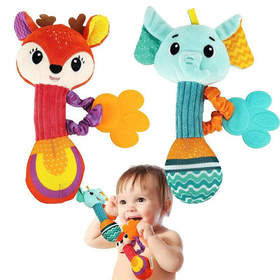 Sonajero de peluche con mordedor para bebé