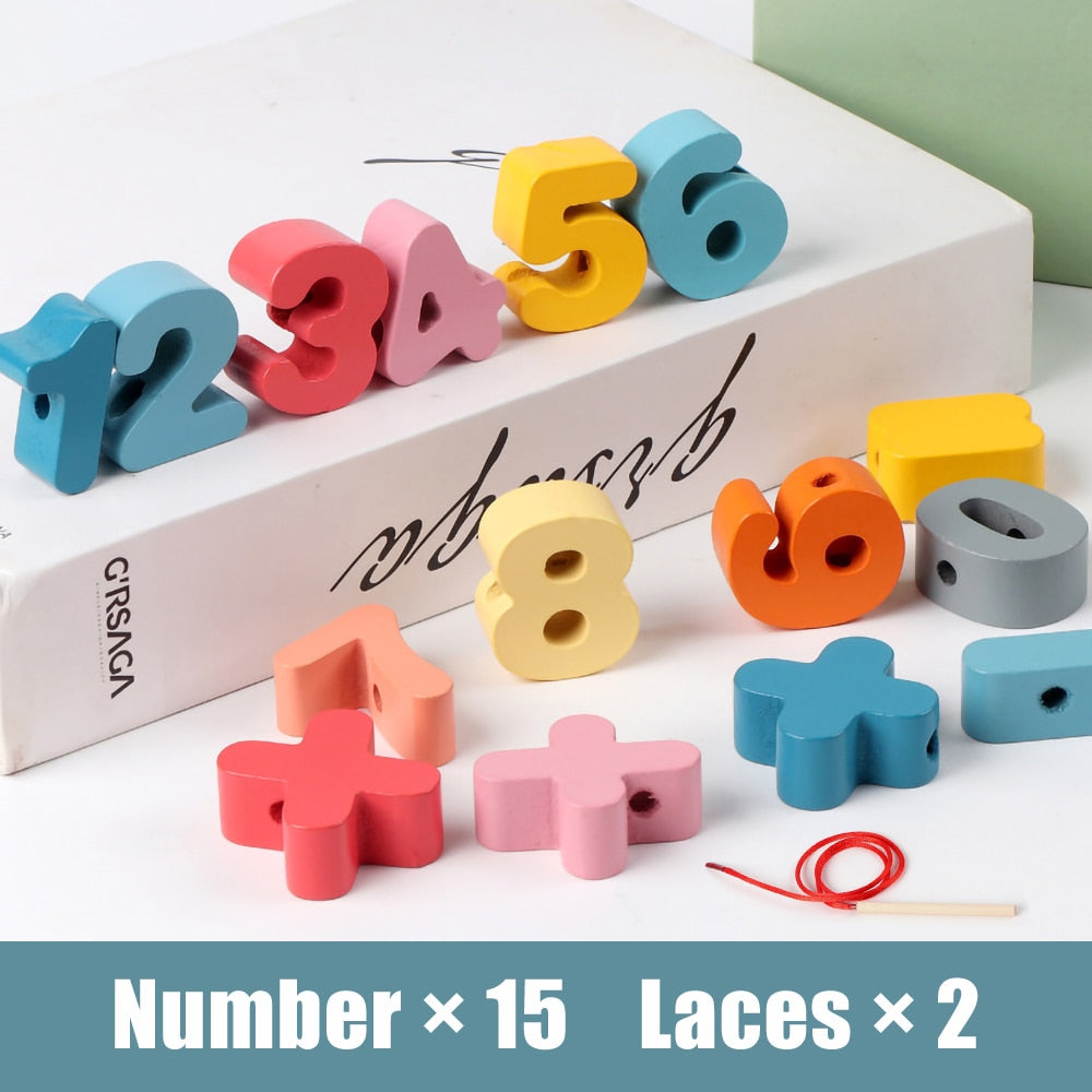 Jouet de laçage Montessori en bois Perles en bois à faire soi-même pour enfants