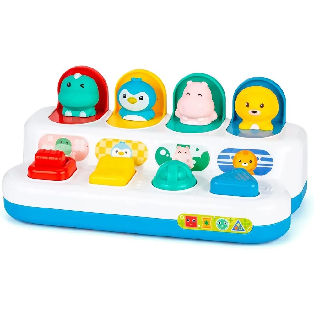 Fidtoy Baby Pop Up Toy for Toddlers – Cause and Effect Animal Learning Toy with Colorful Buttons