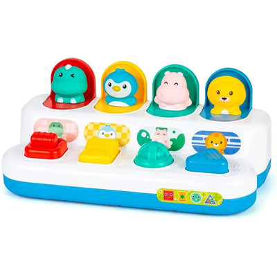 Fidtoy Baby Pop Up Toy for Toddlers – Cause and Effect Animal Learning Toy with Colorful Buttons