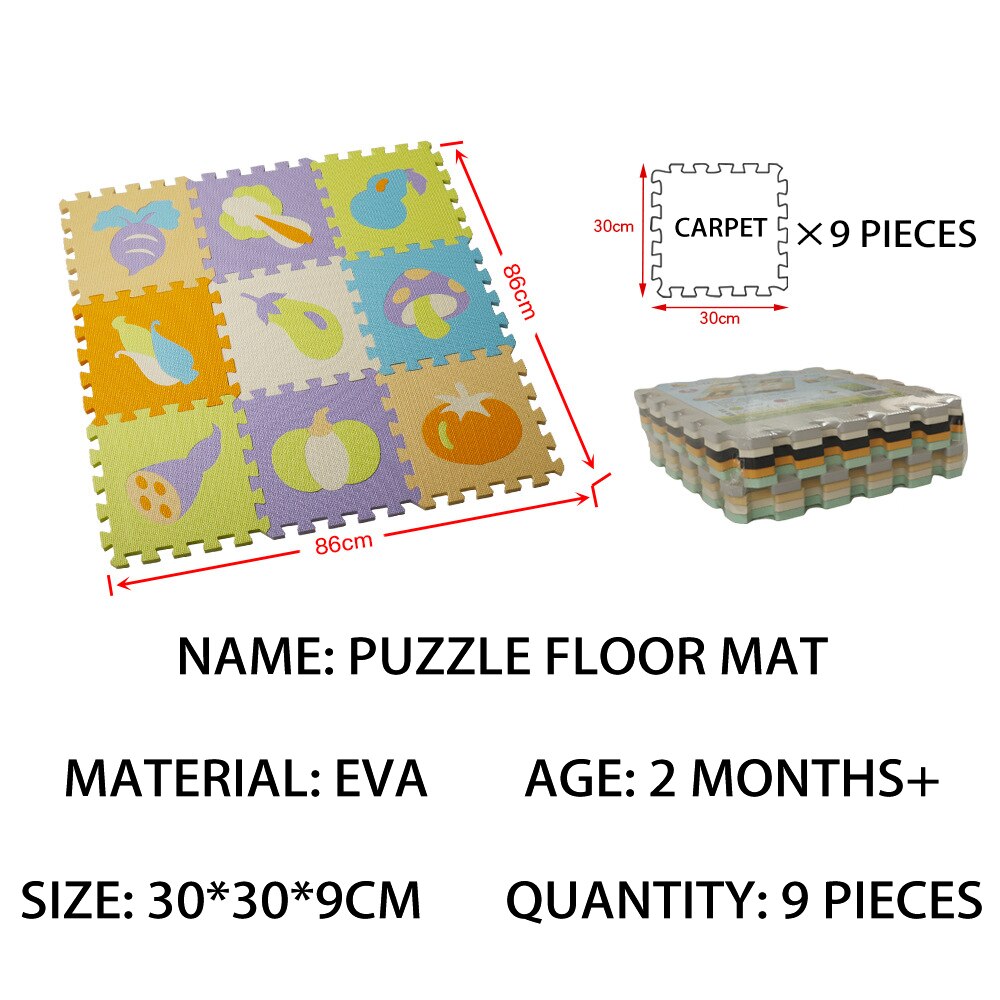 Tapis de sol éducatif en mousse avec puzzles d'animaux