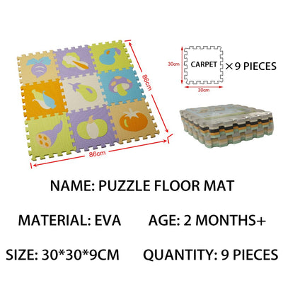 Tapis de sol éducatif en mousse avec puzzles d'animaux