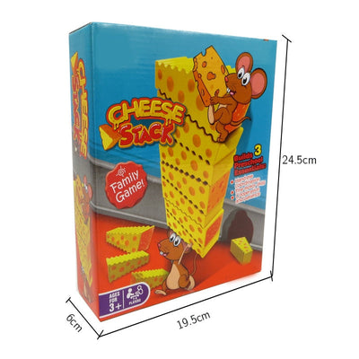 Cheese And Mouse Stacking Building Blocks Game