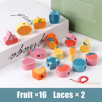 Jouet de laçage Montessori en bois Perles en bois à faire soi-même pour enfants
