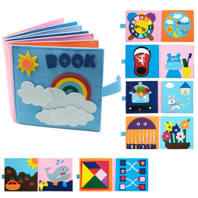 Fidtoy Montessori Felt Busy Book for Toddlers – Interactive Learning & Sensory Toy, Ages 1-4