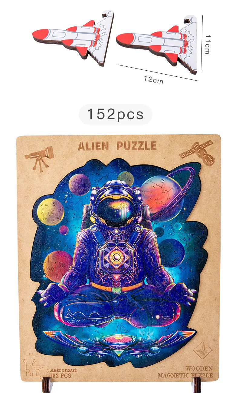 Wooden Magnetic Puzzle For Adult Unique Animal Shape Cut Wood Puzzle