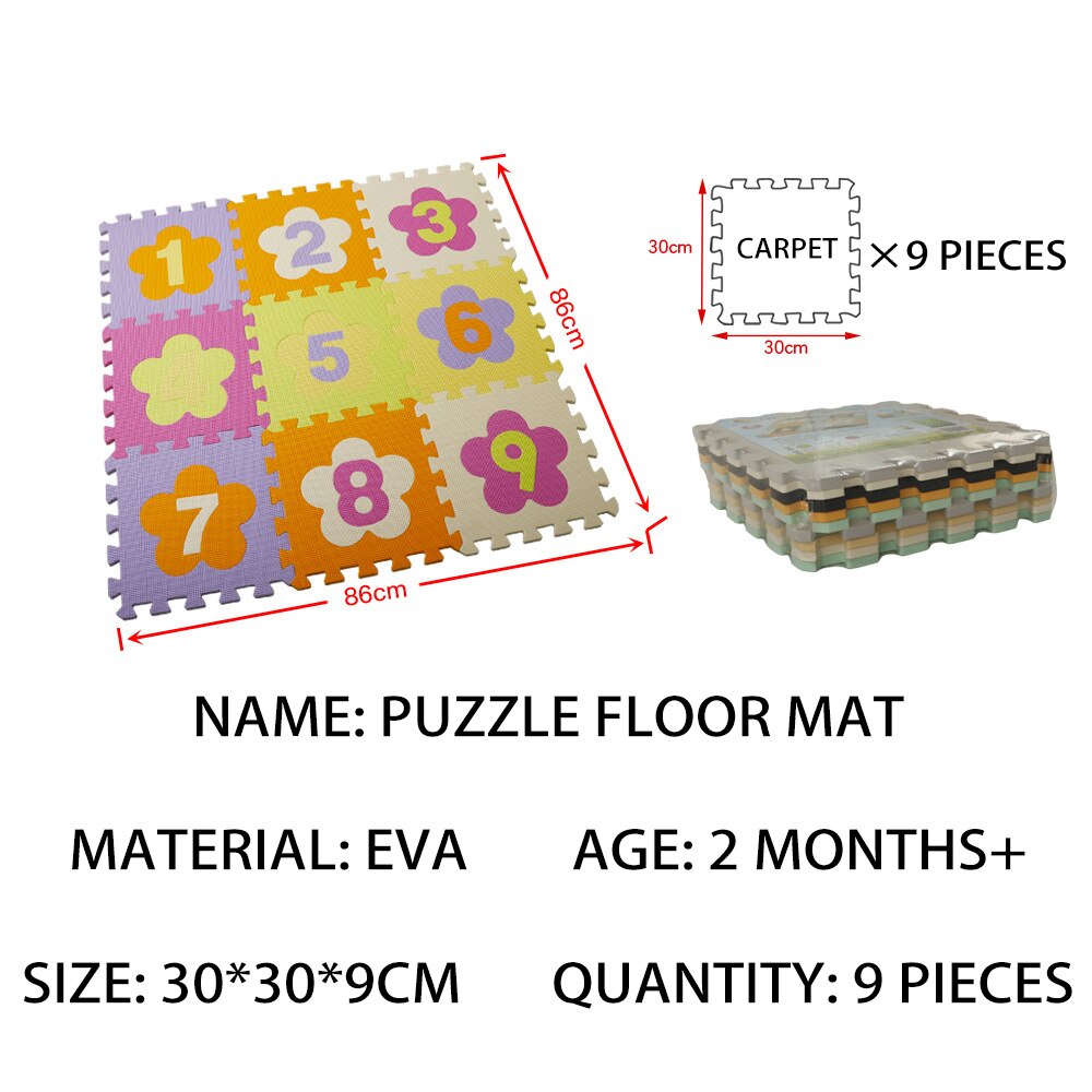 Tapis de sol éducatif en mousse avec puzzles d'animaux
