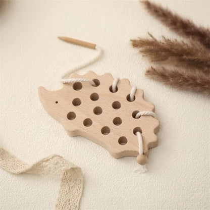 Wooden Hedgehog Lacing Toy – Fine Motor Activity for Toddlers