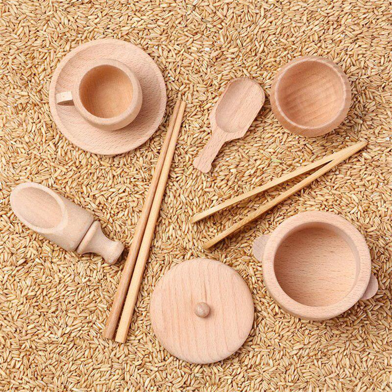 Fidtoy Hachoir en bois Montessori pour enfants, outil de cuisine pour tout-petits