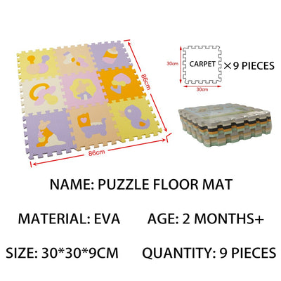 Tapis de sol éducatif en mousse avec puzzles d'animaux
