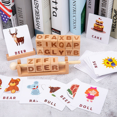 Fidtoy Wooden Spelling Matching Game for Kids