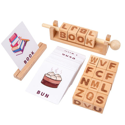 Fidtoy Wooden Spelling Matching Game for Kids