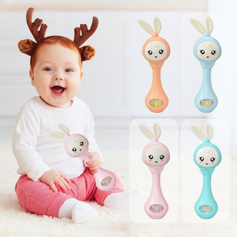 Hochet Musical et Anneau de Dentition Lapin