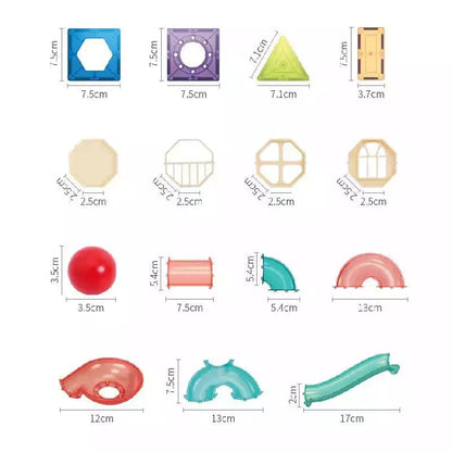 109 pieces Onshine Magnetic Tile Marble Run- Open-Ended Play