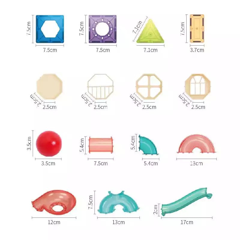 109 pieces Onshine Magnetic Tile Marble Run- Open-Ended Play