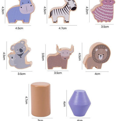 Jeu d'empilement d'animaux en bois - Le meilleur jouet pour la motricité fine