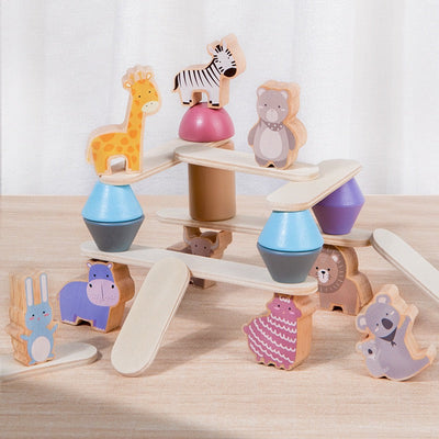 Jeu d'empilement d'animaux en bois - Le meilleur jouet pour la motricité fine