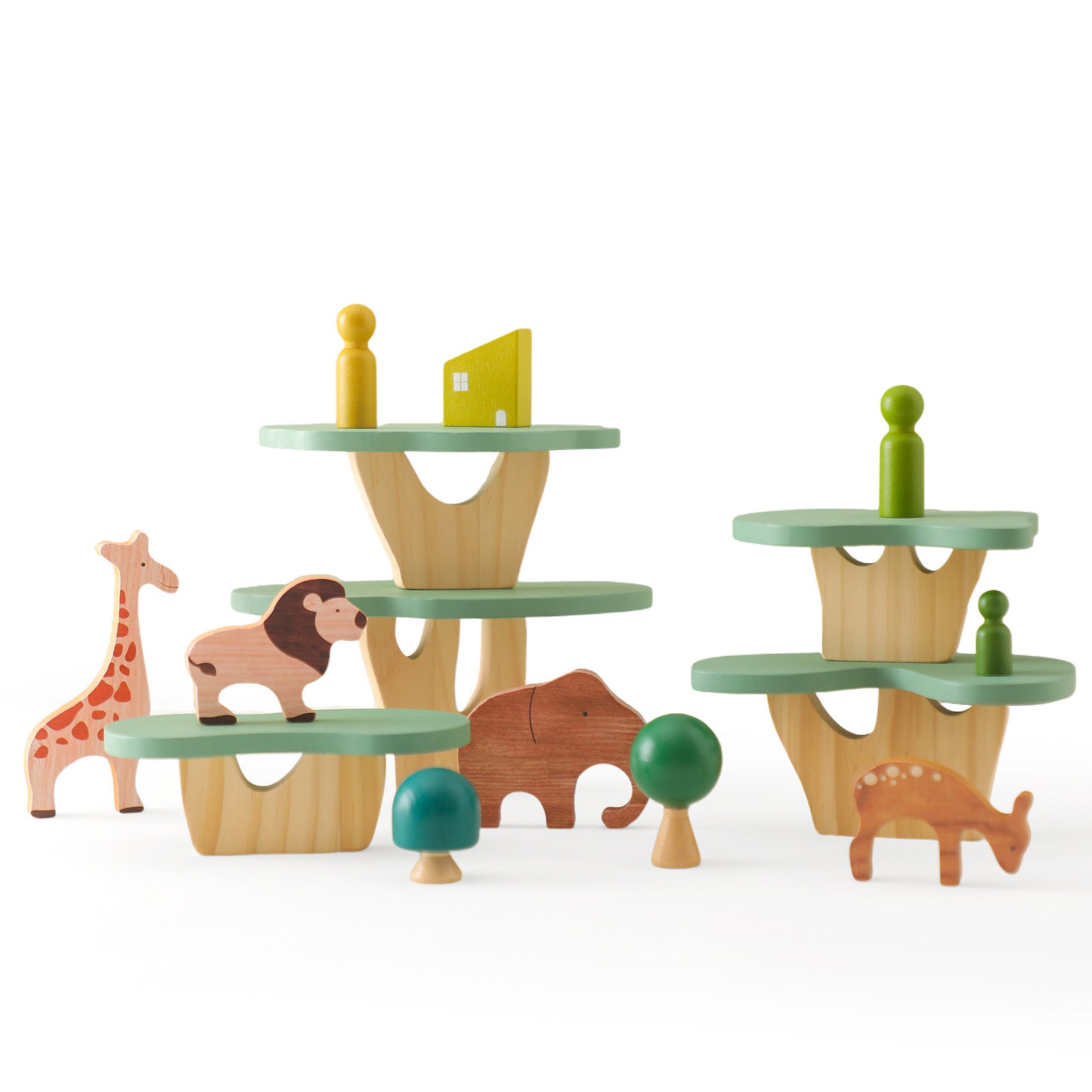 Wooden People, buildings, animals play set - Best Open Ended Learning Toys