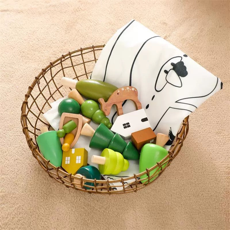 Wooden Forest Play Set with Hills - Best open ended play toys