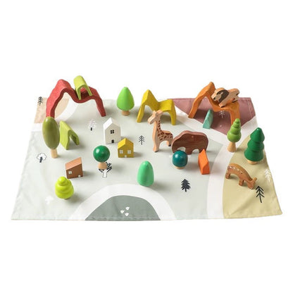 Wooden Forest Play Set with Hills - Best open ended play toys