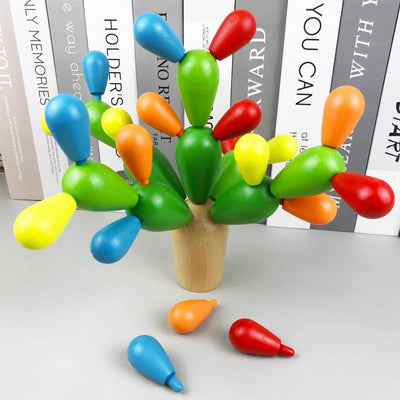Bloques de madera apilables de equilibrio tipo cactus juguete educativo para niños