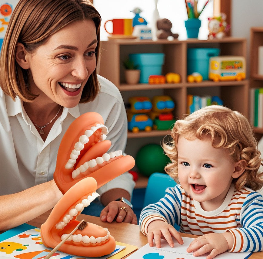Jumbo Mouth Hand Puppet with Teeth Brush for Learning Teeth Brushing