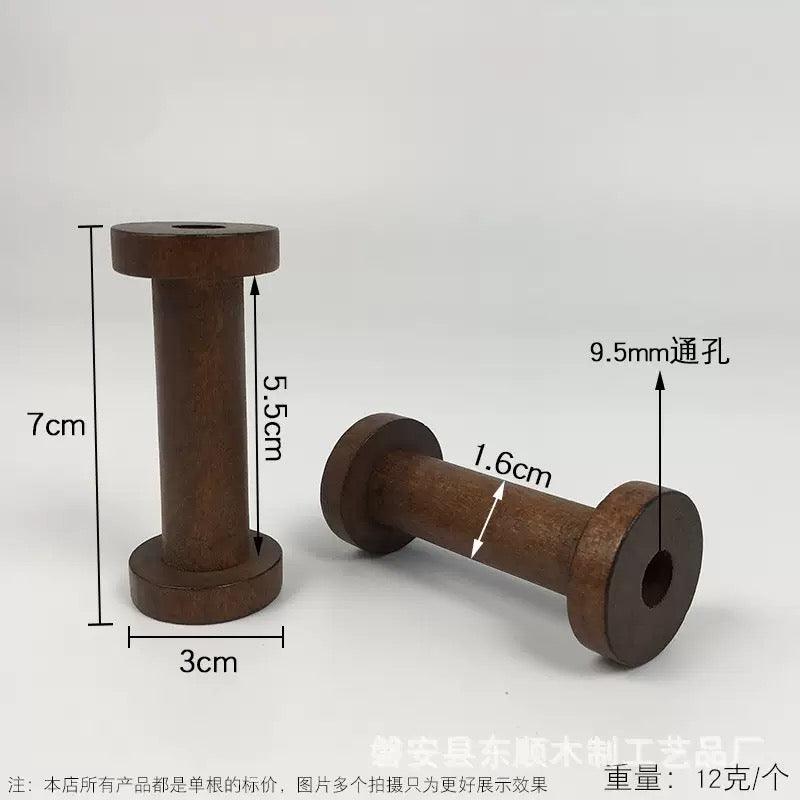 Montessori Loose parts Wooden Bobbin Vintage look Spools Kids Craft DIY