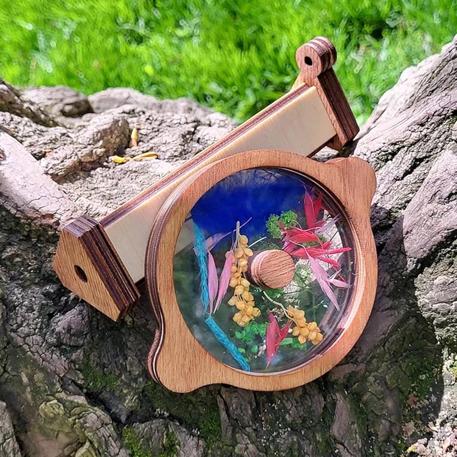 Wooden DIY Kids Kaleidoscope Rotating Sensory Toys