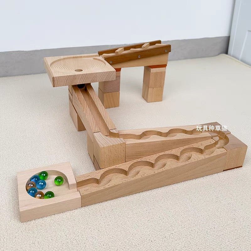 Premium Wooden Marble Run Tracks Bundle