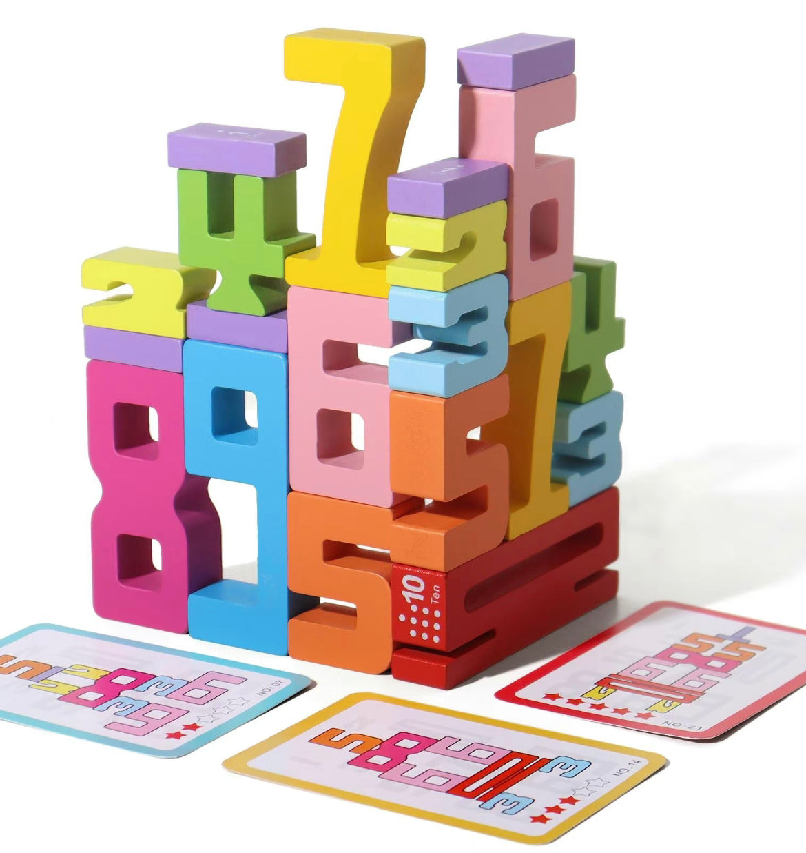 Wooden Number Stacking Game – Montessori Educational Toy for Kids