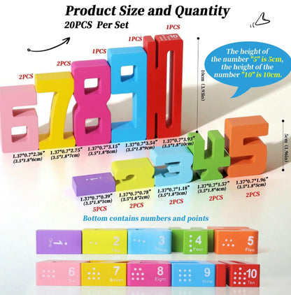 Wooden Number Stacking Game – Montessori Educational Toy for Kids