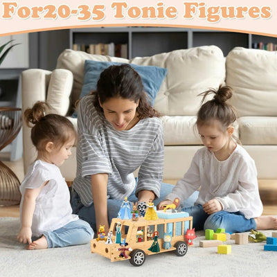 Handcrafted Wooden Truck Shelf for Tonies – Magnetic Organizer & Display Rack for 20–30 Toniebox Characters