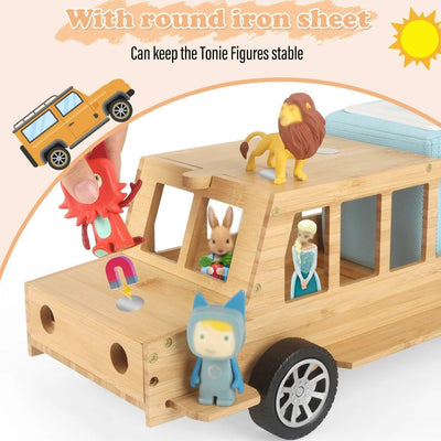 Handcrafted Wooden Truck Shelf for Tonies – Magnetic Organizer & Display Rack for 20–30 Toniebox Characters