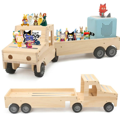 Handcrafted Wooden Truck Shelf for Tonies – Magnetic Organizer & Display Rack for 20–30 Toniebox Characters