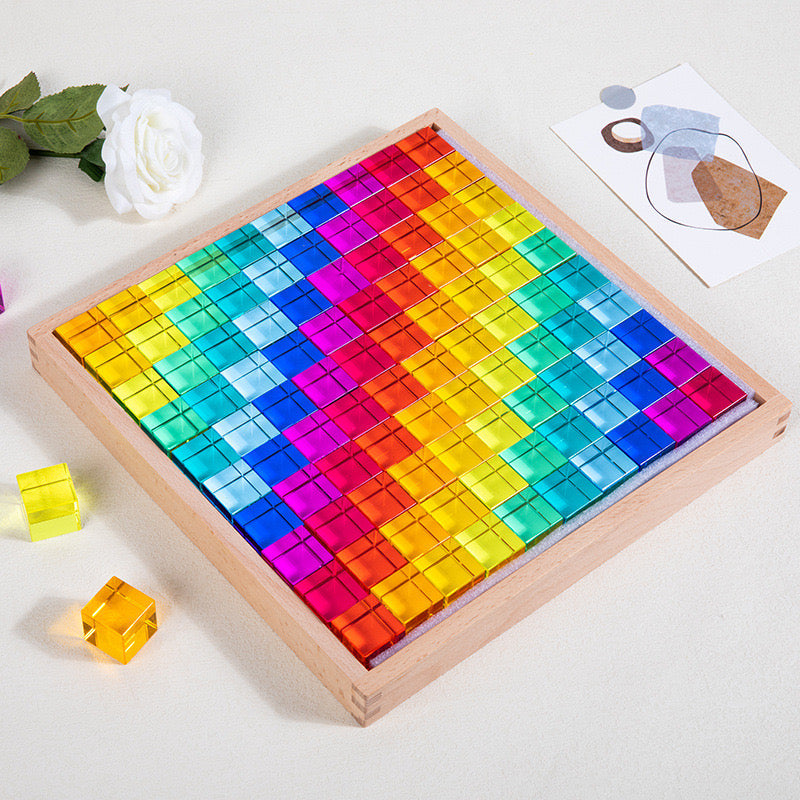 Lucite Cubes Acrylic Blocks Translucent Epoxy Toy 100 piece