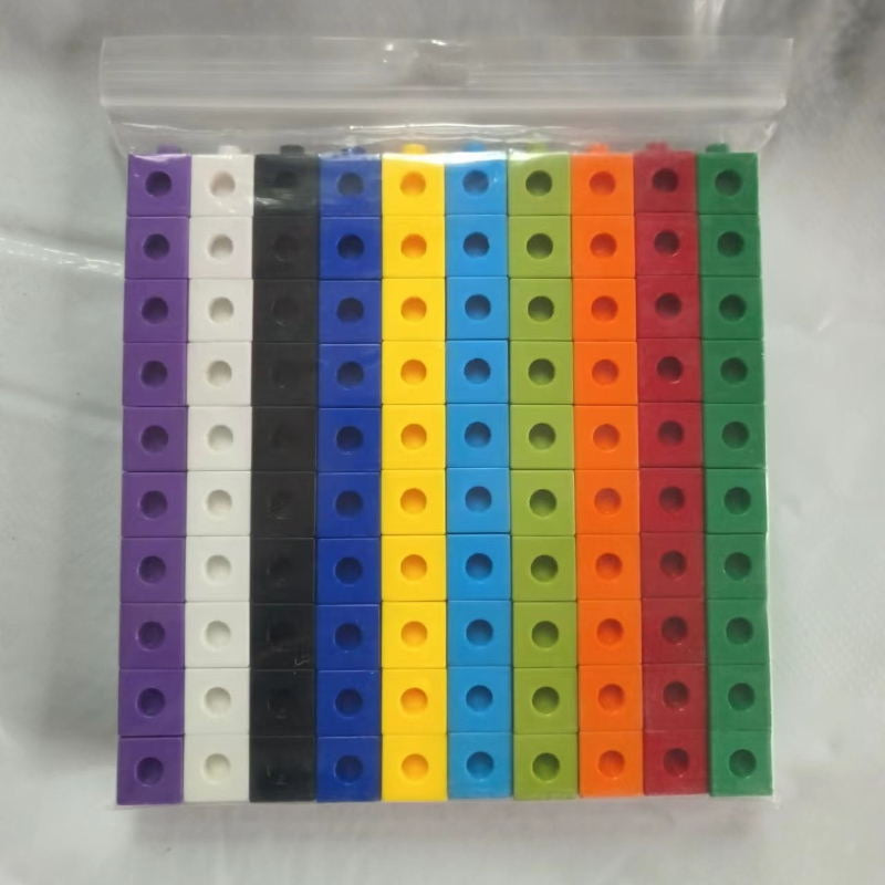 100 Math Cubes Transparent Rainbow Linking Cubes Number Blocks