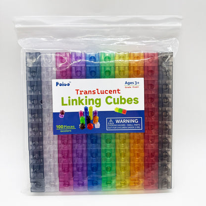 100 Math Cubes Transparent Rainbow Linking Cubes Number Blocks