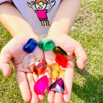 Sparkling Glass Gems Gemstone Loose Part Play Kids Treasure Gift Set of 9