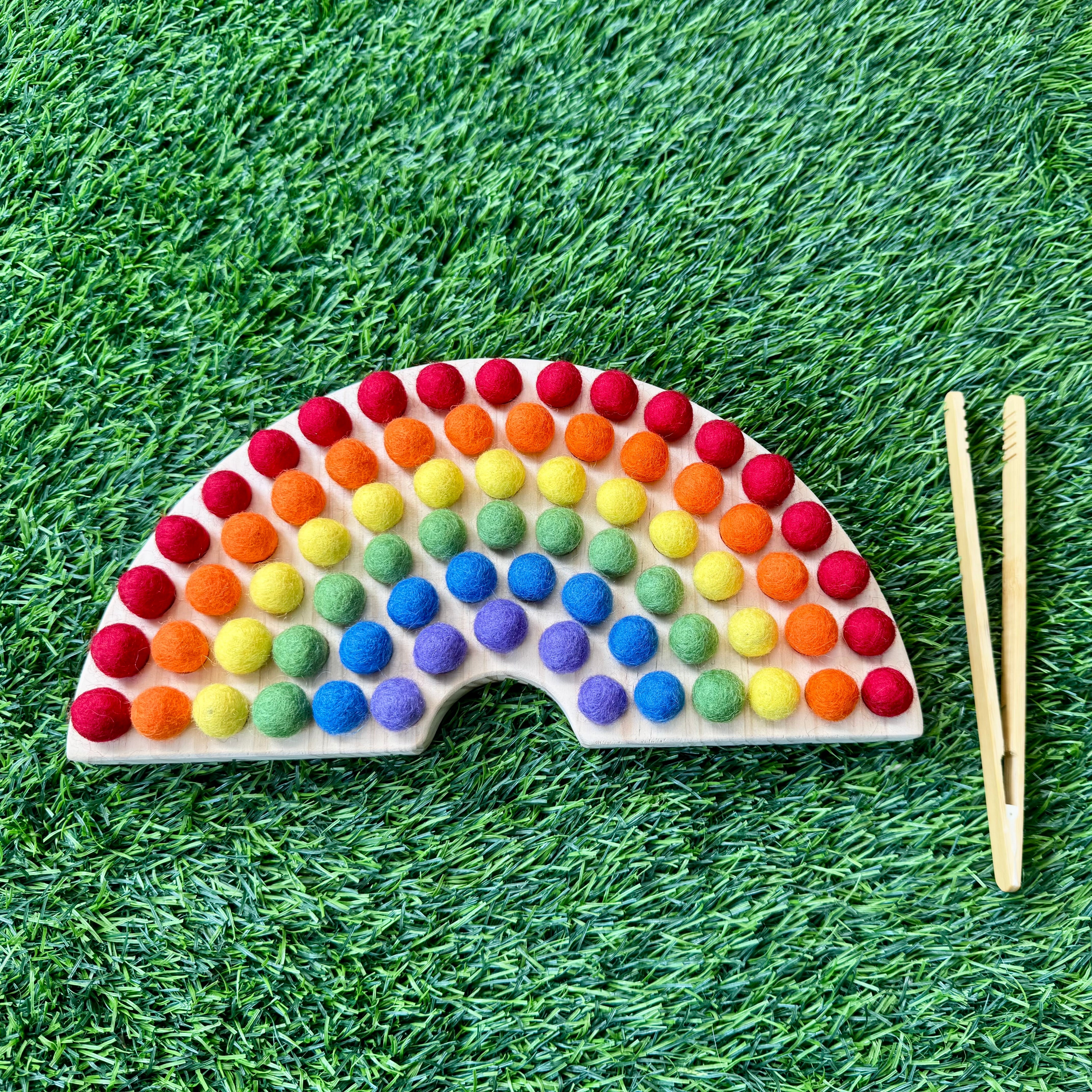 Basic Montessori Inspired Rainbow Beads Sorting Board