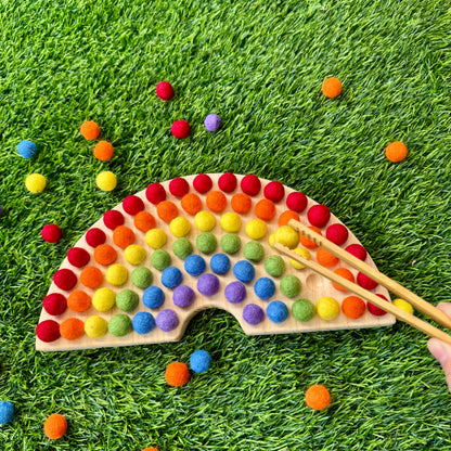 Basic Montessori Inspired Rainbow Beads Sorting Board