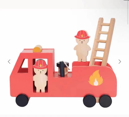 Wooden Fire Engine Truck Toy