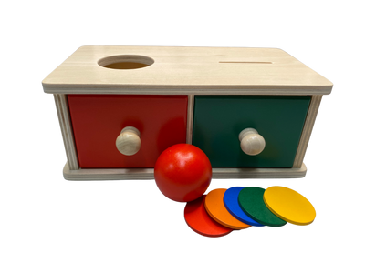 Montessori Object Permanence Box – Ball and Coins 2 in 1 Box