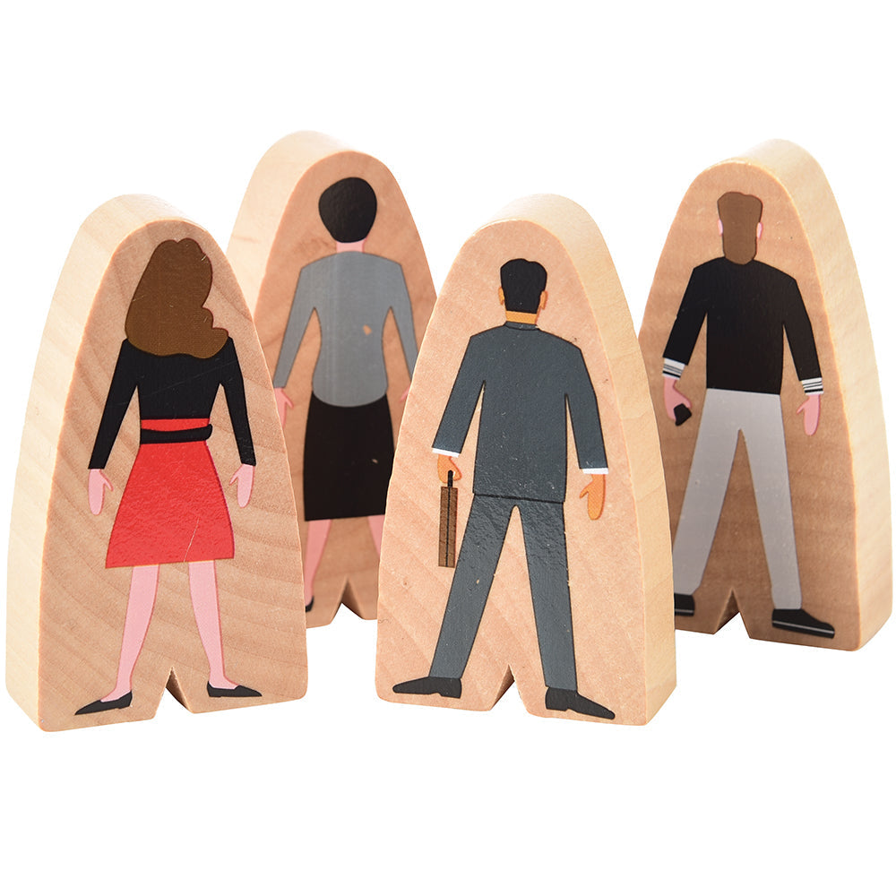 Constructive Playthings Wooden Community Career Job Educational People Blocks Set of 25 like freckled frogs