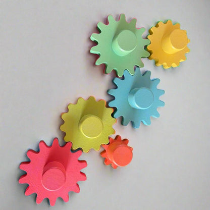 Wooden Gear & Cog Sorting Activity Box Tray