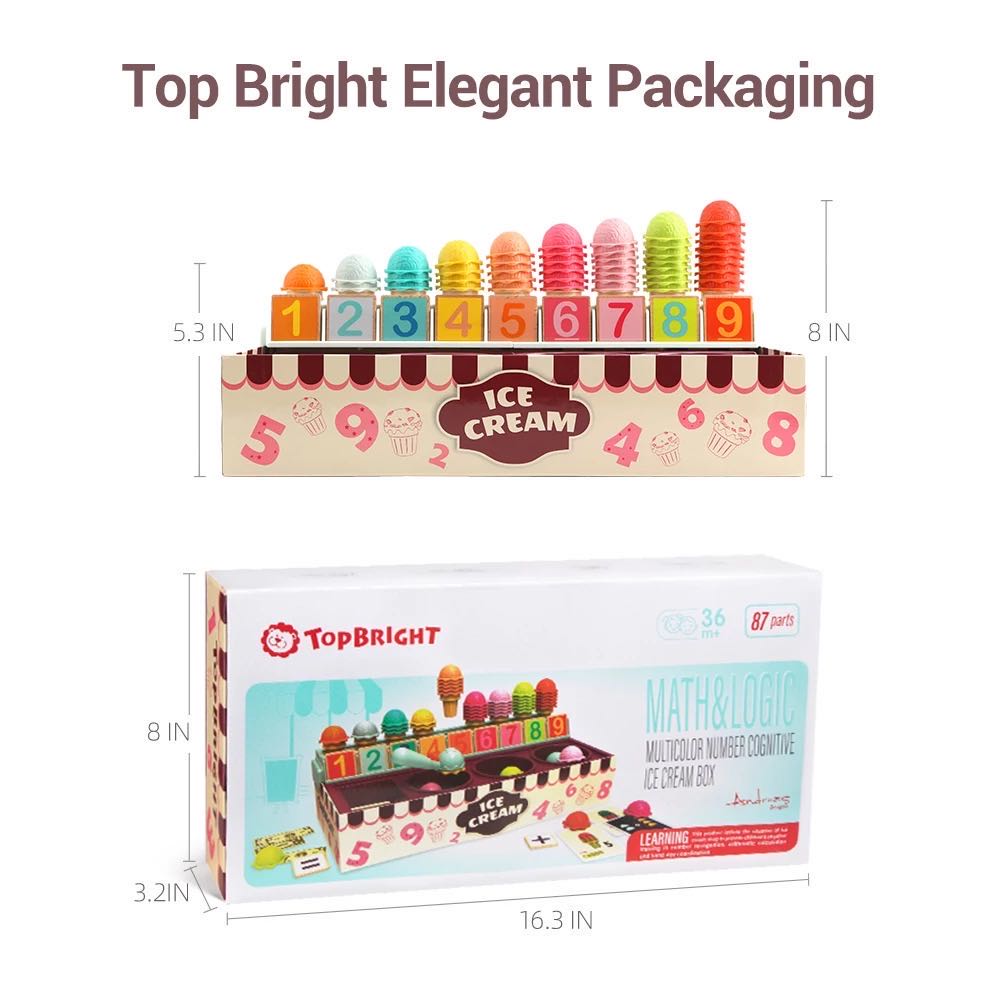 Pretend Play Ice Cream Counter Montessori Educational Math Toys-Mathematics toys