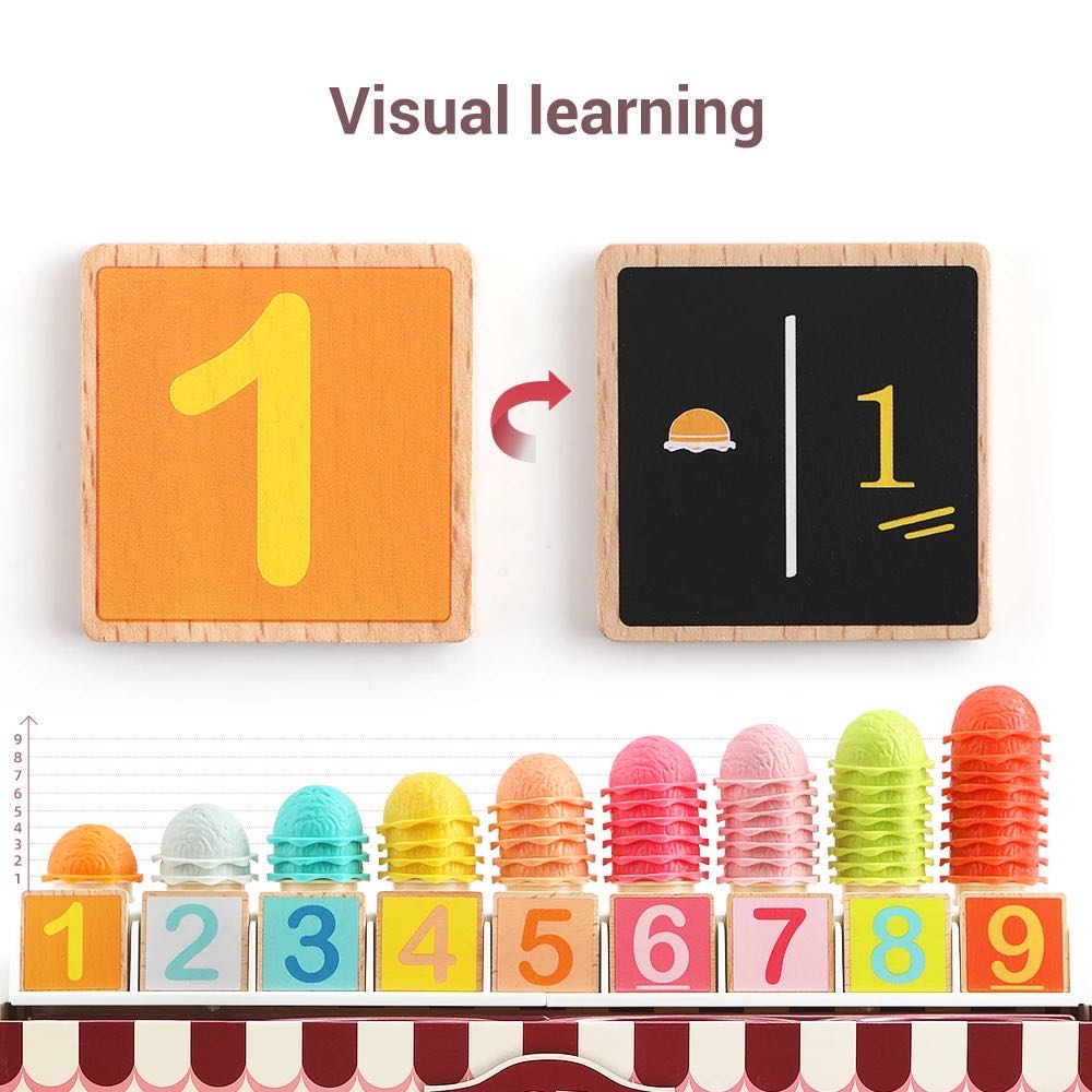 Pretend Play Ice Cream Counter Montessori Educational Math Toys-Mathematics toys