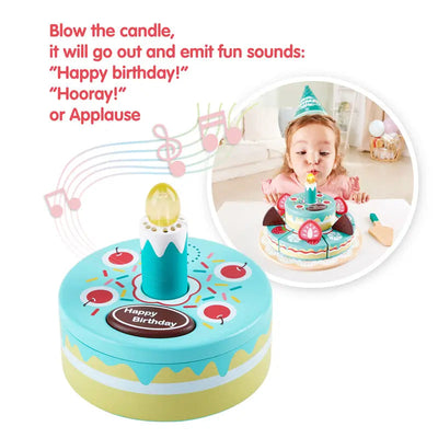 Fidtoy Jouet Gâteau d'Anniversaire Interactif Lumière Sonore Jeu d'Imitation