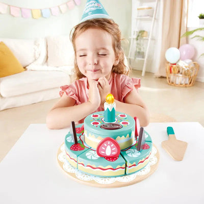 Fidtoy Jouet Gâteau d'Anniversaire Interactif Lumière Sonore Jeu d'Imitation