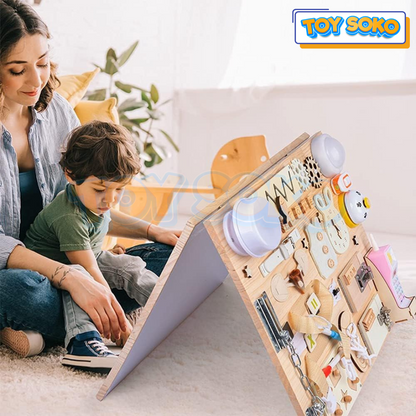 2-in-1 Sensory Activity Busy Board & Sketchpad for toddler